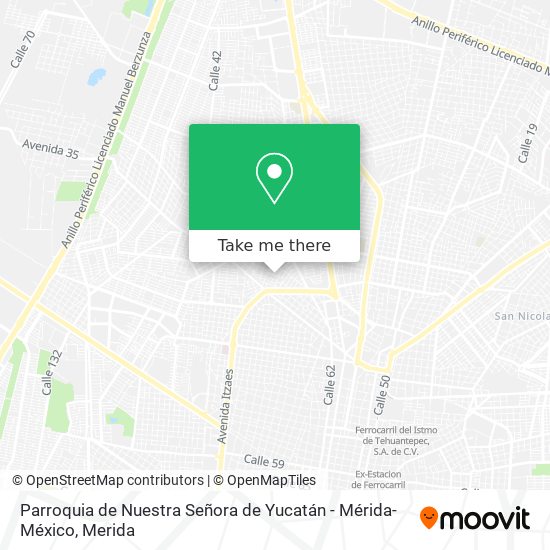 Mapa de Parroquia de Nuestra Señora de Yucatán - Mérida-México