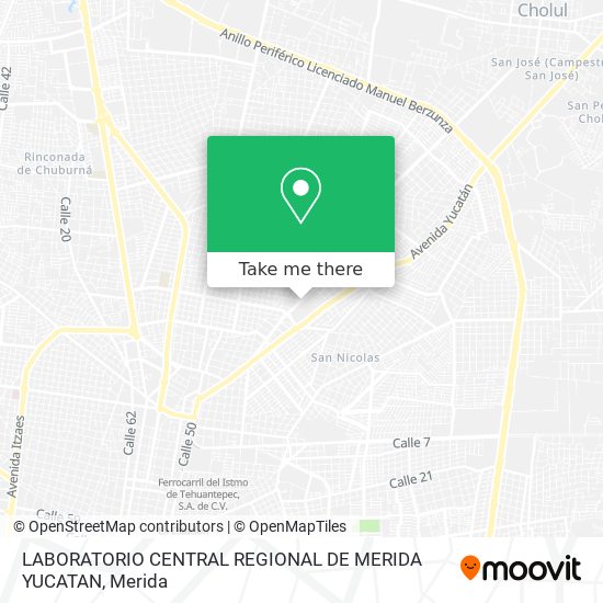LABORATORIO CENTRAL REGIONAL DE MERIDA YUCATAN map