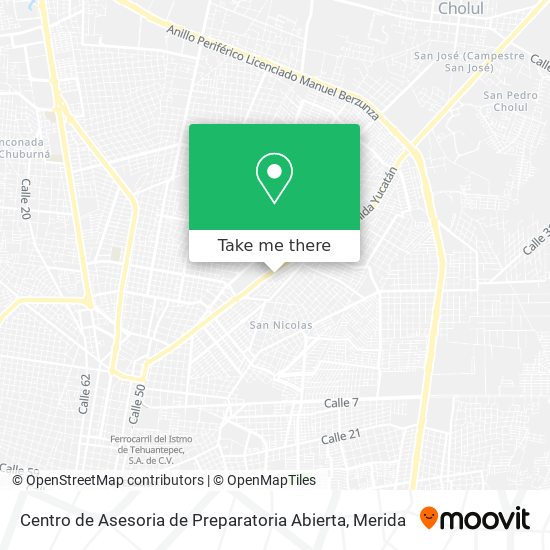 Mapa de Centro de Asesoria de Preparatoria Abierta