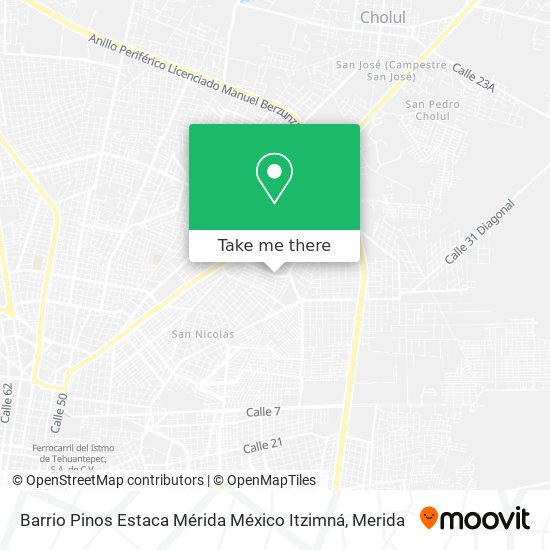 Mapa de Barrio Pinos Estaca Mérida México Itzimná
