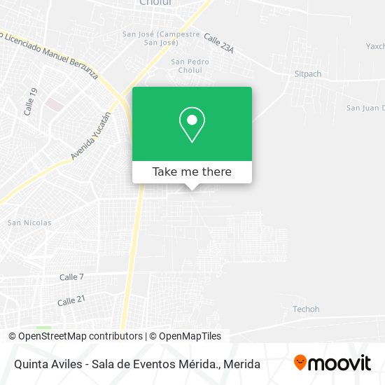 Mapa de Quinta Aviles - Sala de Eventos Mérida.