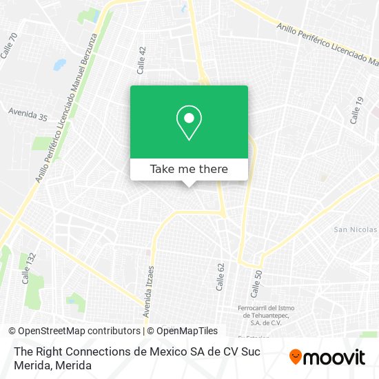 The Right Connections de Mexico SA de CV Suc Merida map