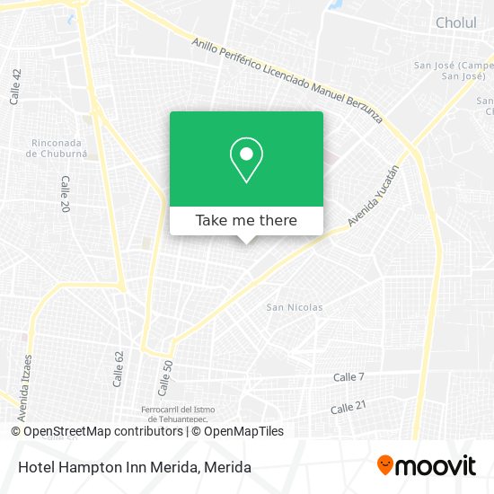 Hotel Hampton Inn Merida map