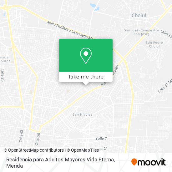 Mapa de Residencia para Adultos Mayores Vida Eterna