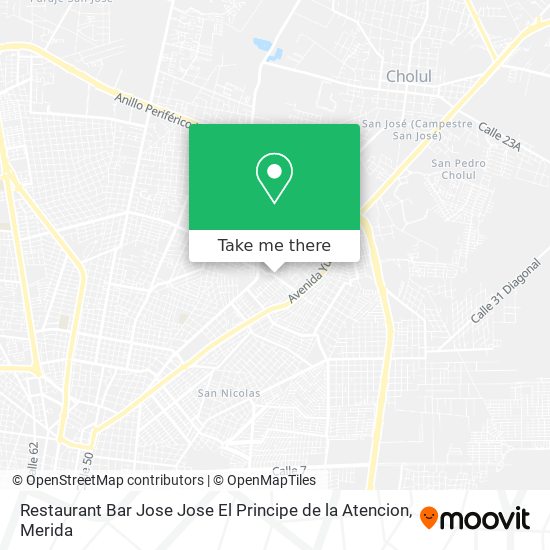 Restaurant Bar Jose Jose El Principe de la Atencion map