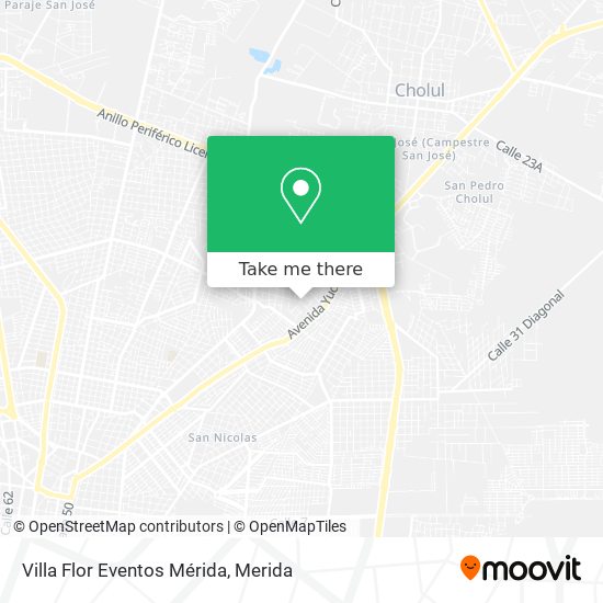 Villa Flor Eventos Mérida map