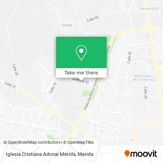 Iglesia Cristiana Adonai Mérida map