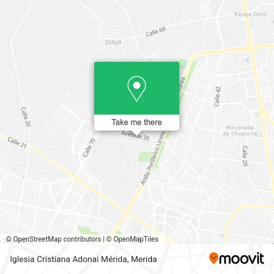 Mapa de Iglesia Cristiana Adonai Mérida