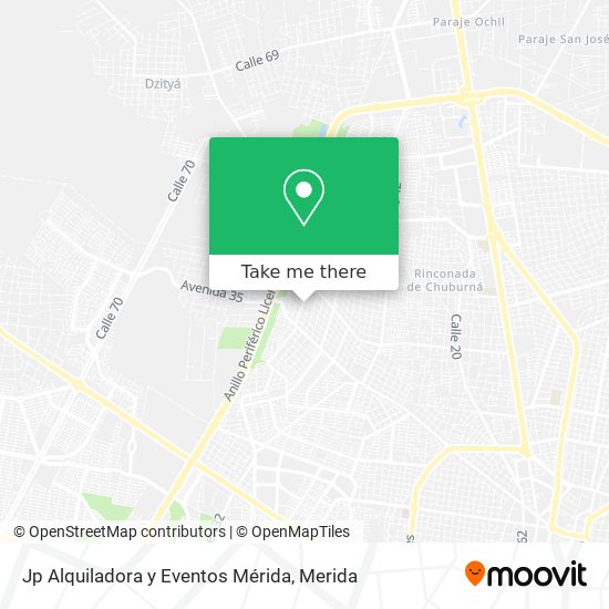 Mapa de Jp Alquiladora y Eventos Mérida