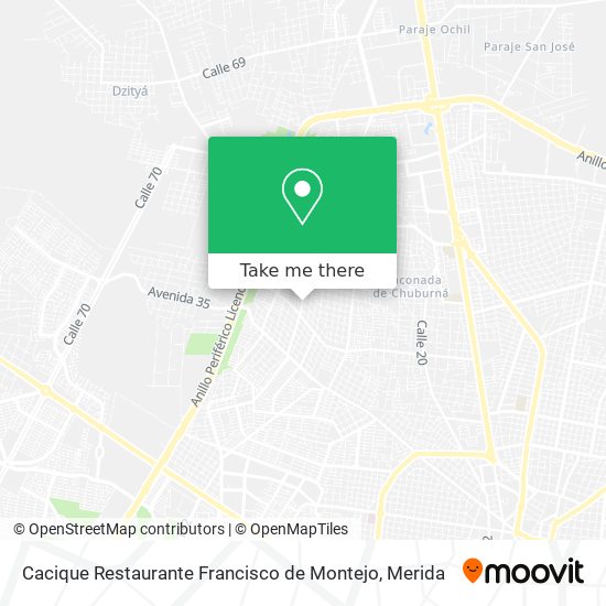 Cacique Restaurante Francisco de Montejo map