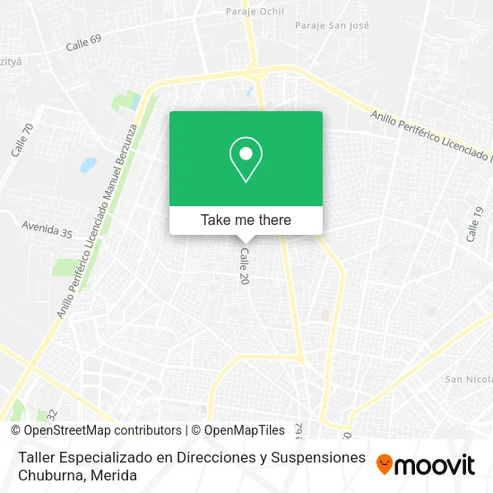 Mapa de Taller Especializado en Direcciones y Suspensiones Chuburna