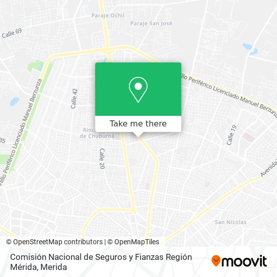Comisión Nacional de Seguros y Fianzas Región Mérida map