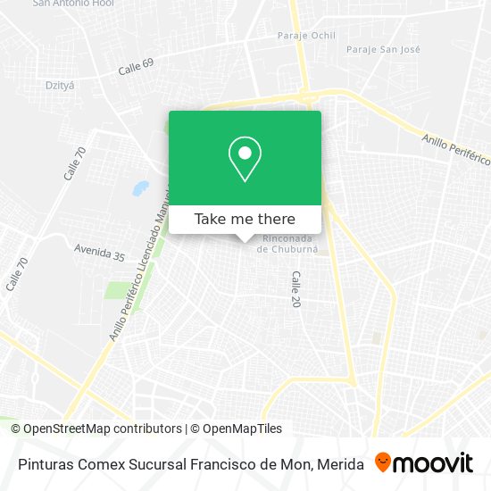 Mapa de Pinturas Comex Sucursal Francisco de Mon
