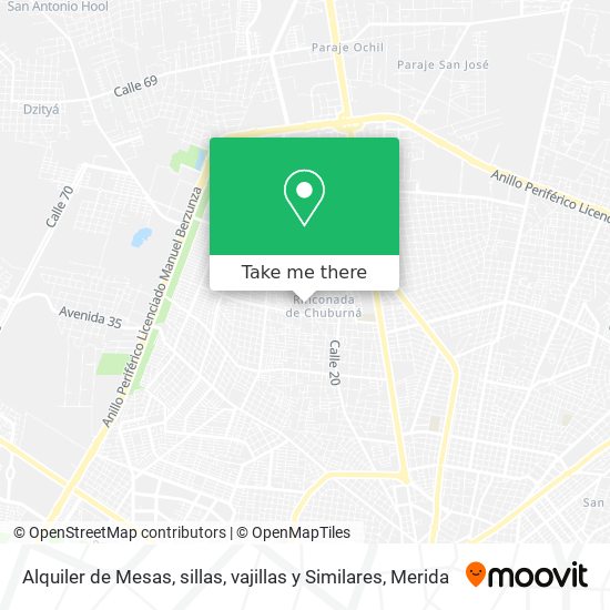 Mapa de Alquiler de Mesas, sillas, vajillas y Similares