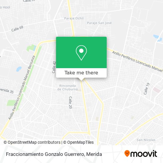 Mapa de Fraccionamiento Gonzalo Guerrero
