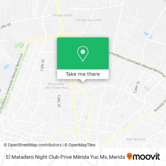 Mapa de El Matadero Night Club-Privé Mèrida Yuc Mx