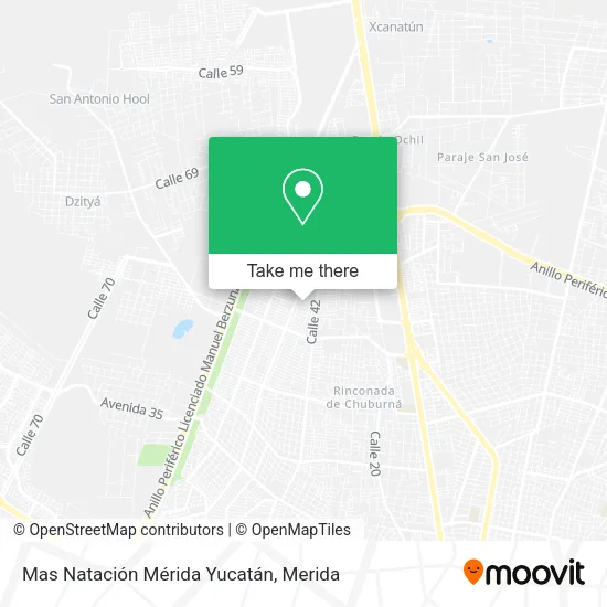 Mapa de Mas Natación Mérida Yucatán