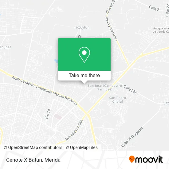 Mapa de Cenote X Batun
