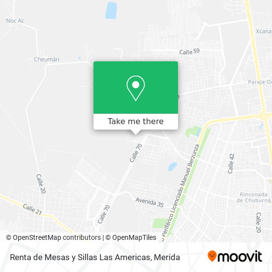 Mapa de Renta de Mesas y Sillas Las Americas
