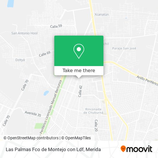 Las Palmas Fco de Montejo con Ldf map
