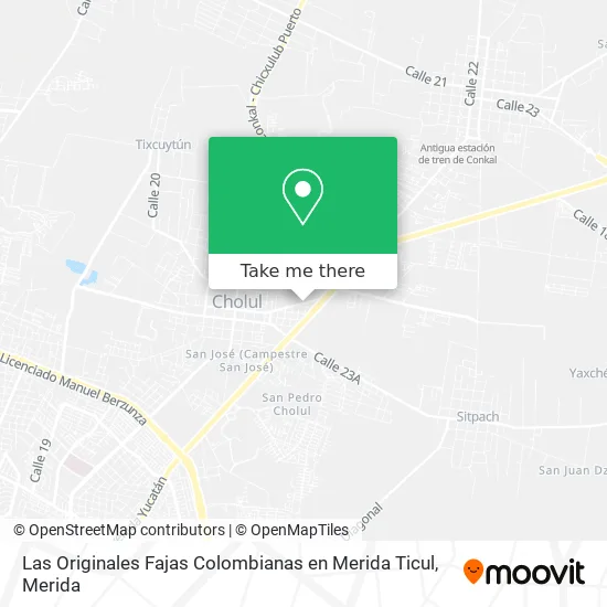 Mapa de Las Originales Fajas Colombianas en Merida Ticul