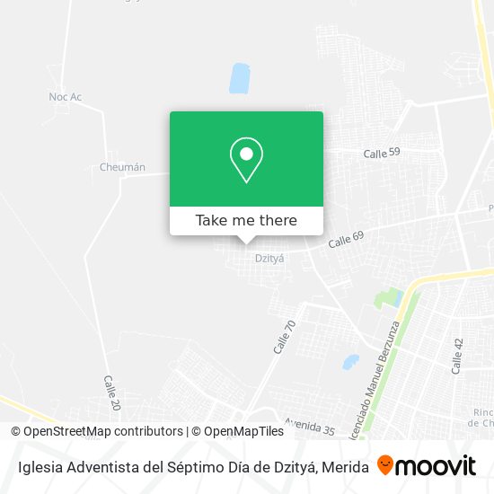 Mapa de Iglesia Adventista del Séptimo Día de Dzityá