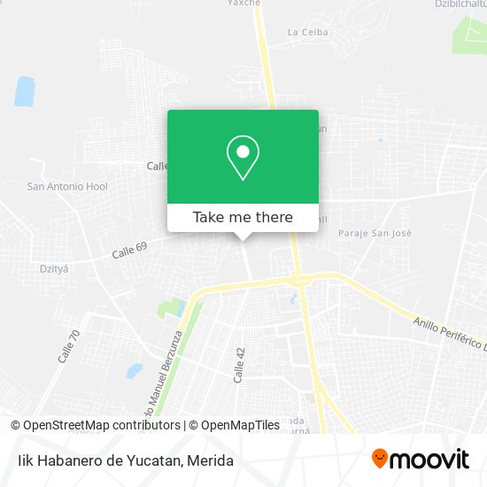 Mapa de Iik Habanero de Yucatan