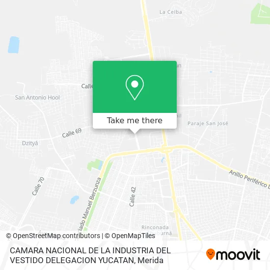 CAMARA NACIONAL DE LA INDUSTRIA DEL VESTIDO DELEGACION YUCATAN map