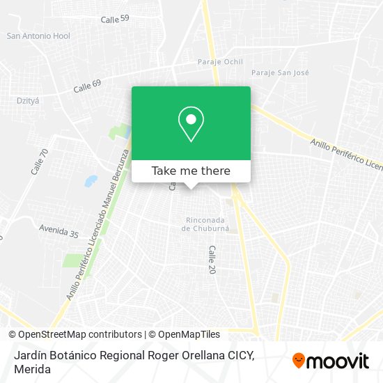 Mapa de Jardín Botánico Regional Roger Orellana CICY