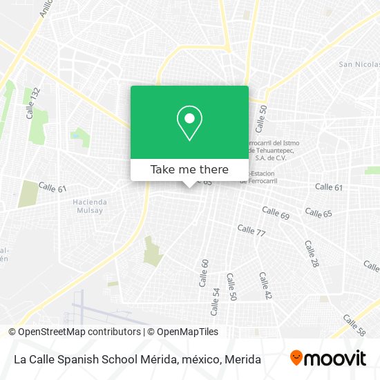 Mapa de La Calle Spanish School Mérida, méxico
