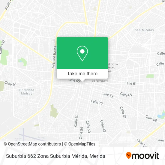Mapa de Suburbia 662 Zona Suburbia Mérida