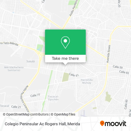Mapa de Colegio Peninsular Ac Rogers Hall