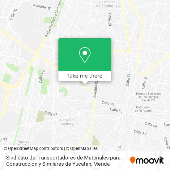 Sindicato de Transportadores de Materiales para Construccion y Similares de Yucatan map