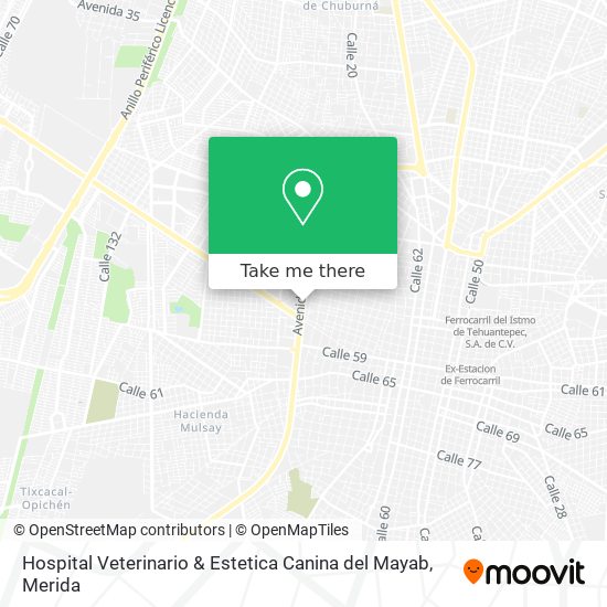 Mapa de Hospital Veterinario & Estetica Canina del Mayab