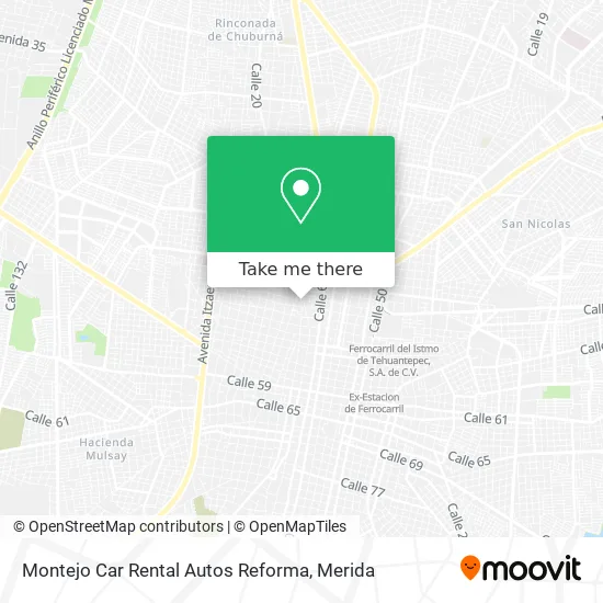 Montejo Car Rental Autos Reforma map