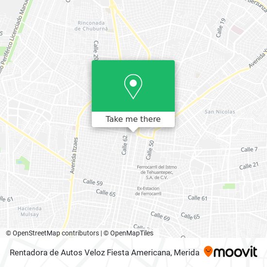 Mapa de Rentadora de Autos Veloz Fiesta Americana