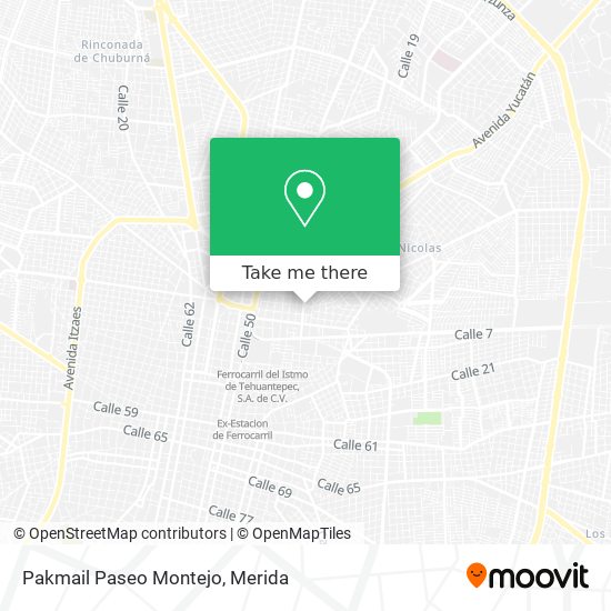 Pakmail Paseo Montejo map