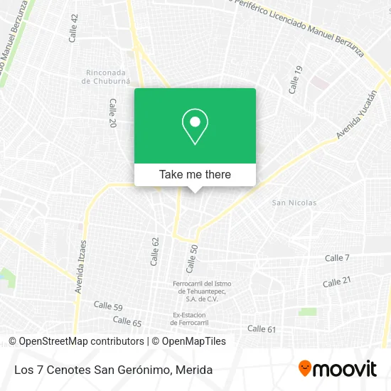 Mapa de Los 7 Cenotes San Gerónimo