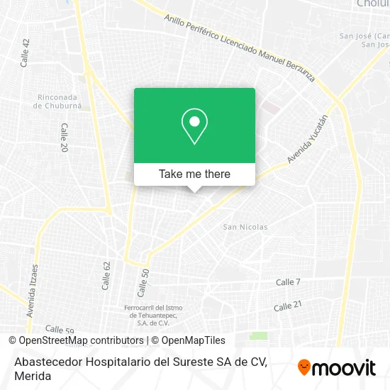 Mapa de Abastecedor Hospitalario del Sureste SA de CV