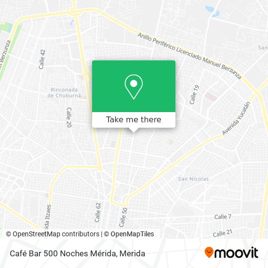 Café Bar 500 Noches Mérida map