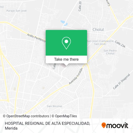 HOSPITAL REGIONAL DE ALTA ESPECIALIDAD map