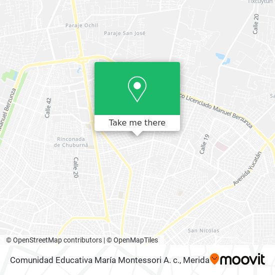 Mapa de Comunidad Educativa María Montessori A. c.