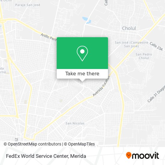 How to get to FedEx World Service Center in Mérida by Bus?