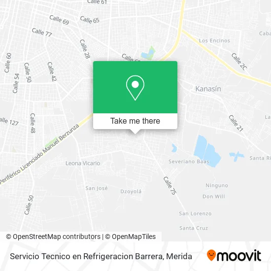 Mapa de Servicio Tecnico en Refrigeracion Barrera