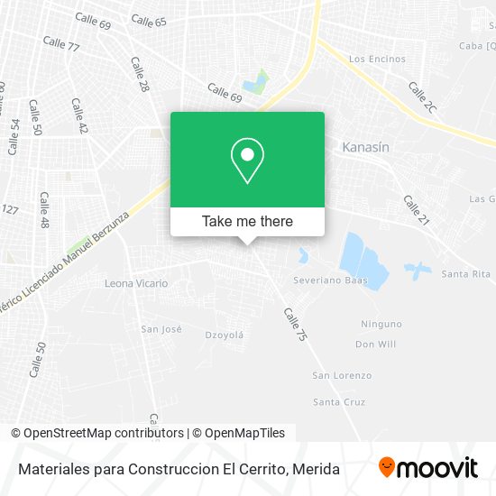 Mapa de Materiales para Construccion El Cerrito