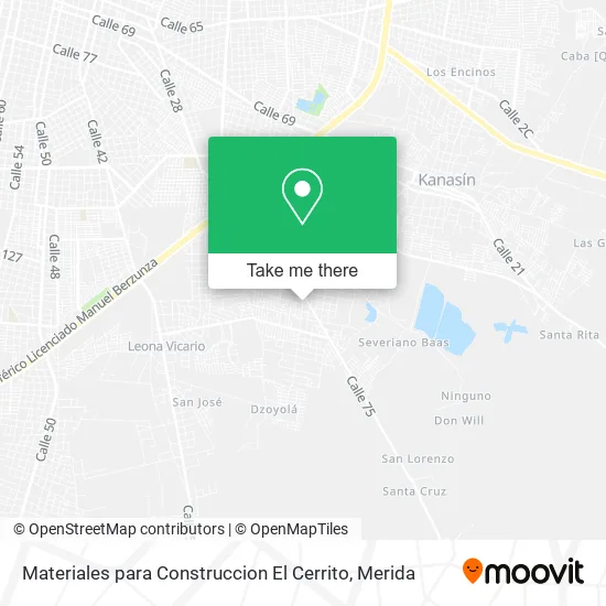 Mapa de Materiales para Construccion El Cerrito