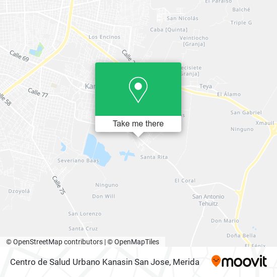 Mapa de Centro de Salud Urbano Kanasin San Jose