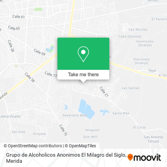 Mapa de Grupo de Alcoholicos Anonimos El Milagro del Siglo