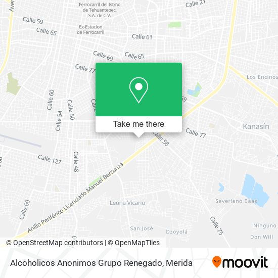 Mapa de Alcoholicos Anonimos Grupo Renegado