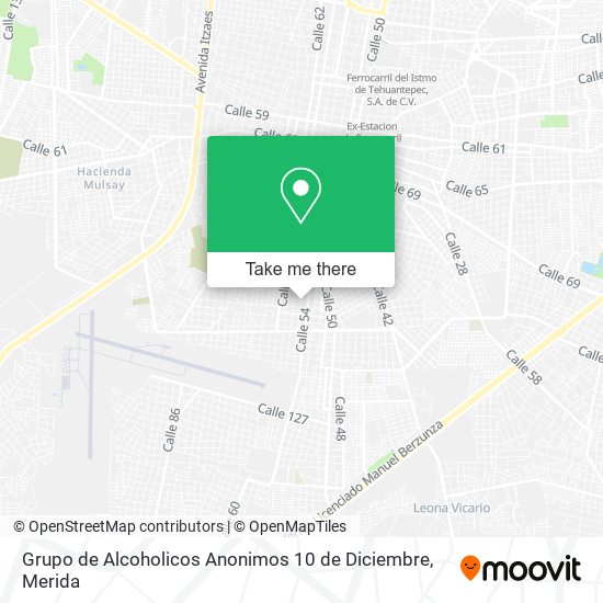 Grupo de Alcoholicos Anonimos 10 de Diciembre map